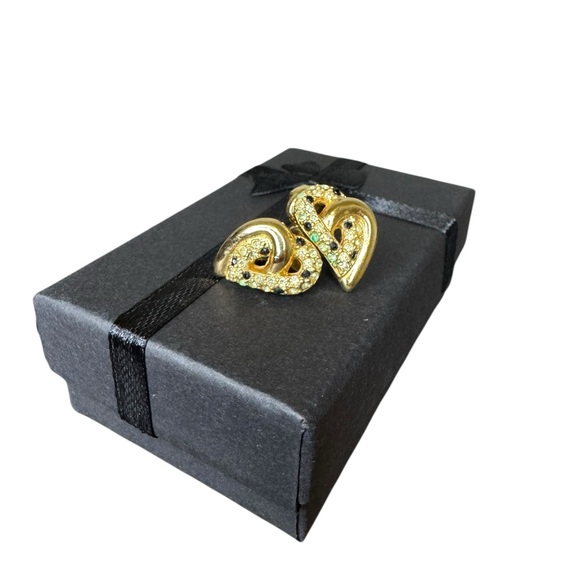 Dior Vintage Gold Heart / Wing Clip On Earings - Picture 4 of 4